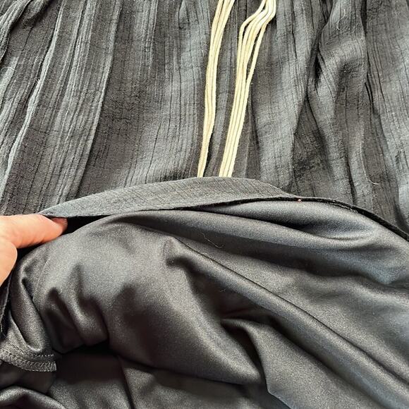 New Directions layered asymmetrical hem midi skirt with boho rope belt - Picture 7 of 7